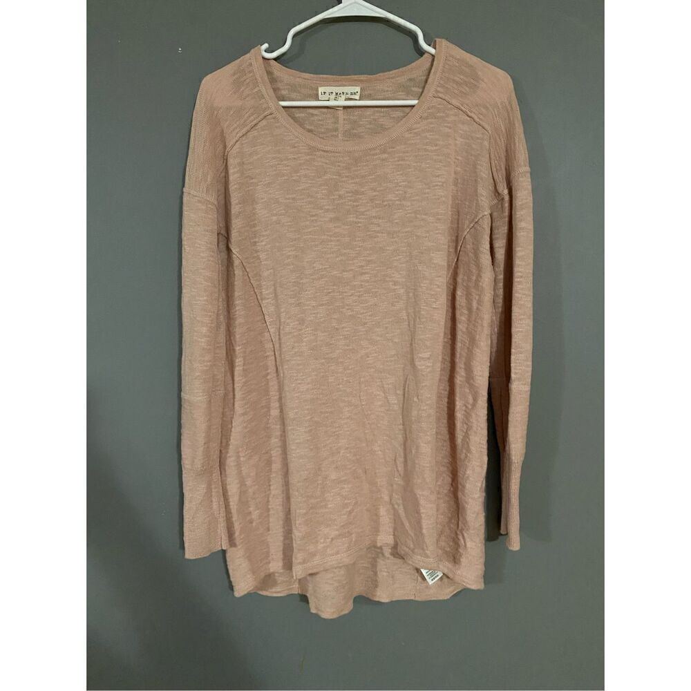 If It Were Me Pink Scoop Neck Sweater Size Large